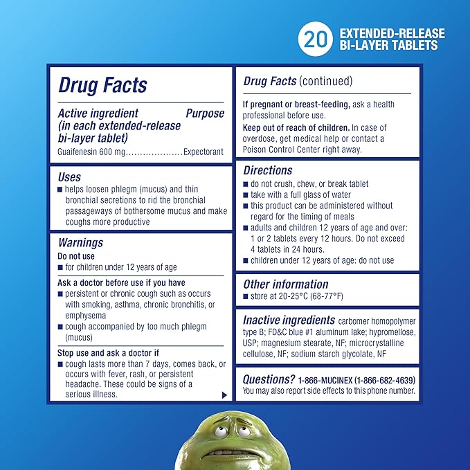 Mucinex (guaifenesin 600 mg)