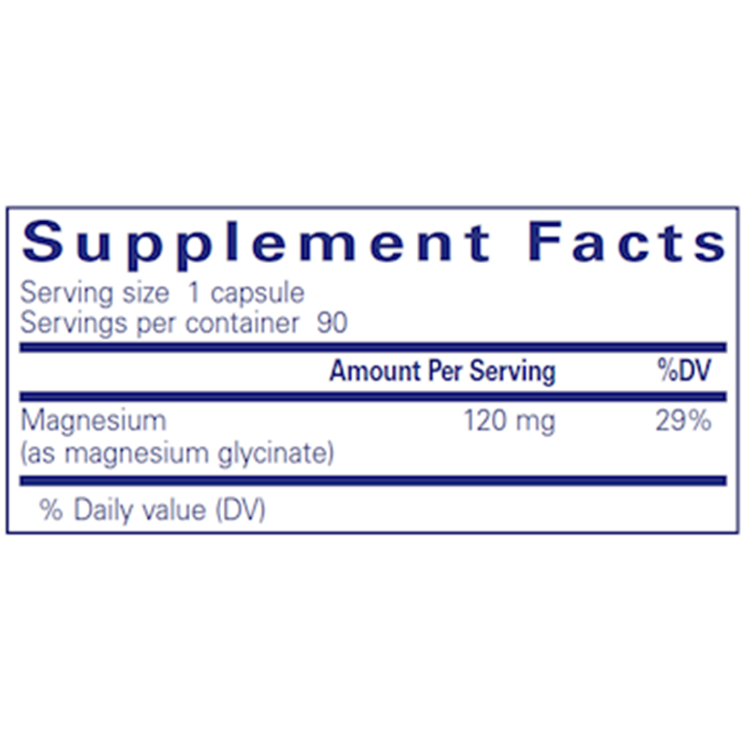 Pure Magnesium Glycinate 120 mg Capsules