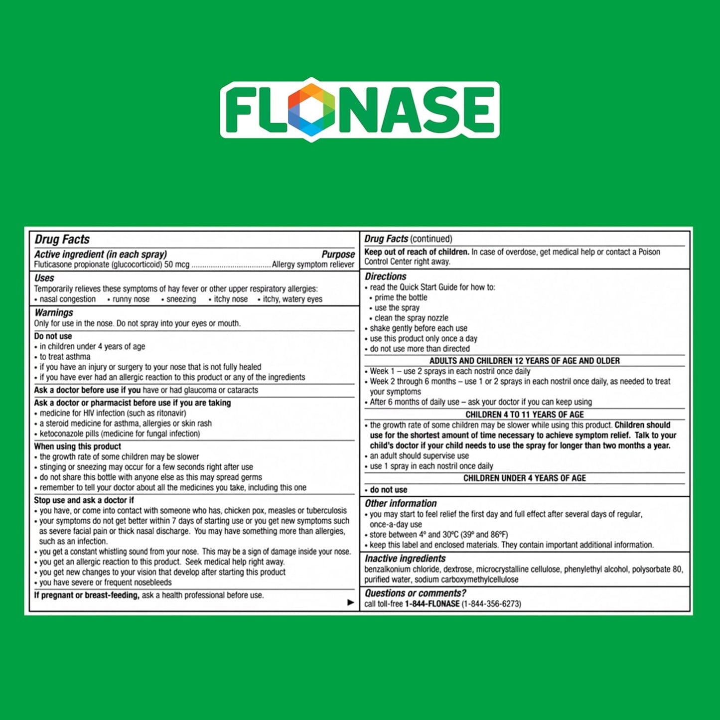 Flonase (fluticasone nasal spray 50 mcg)