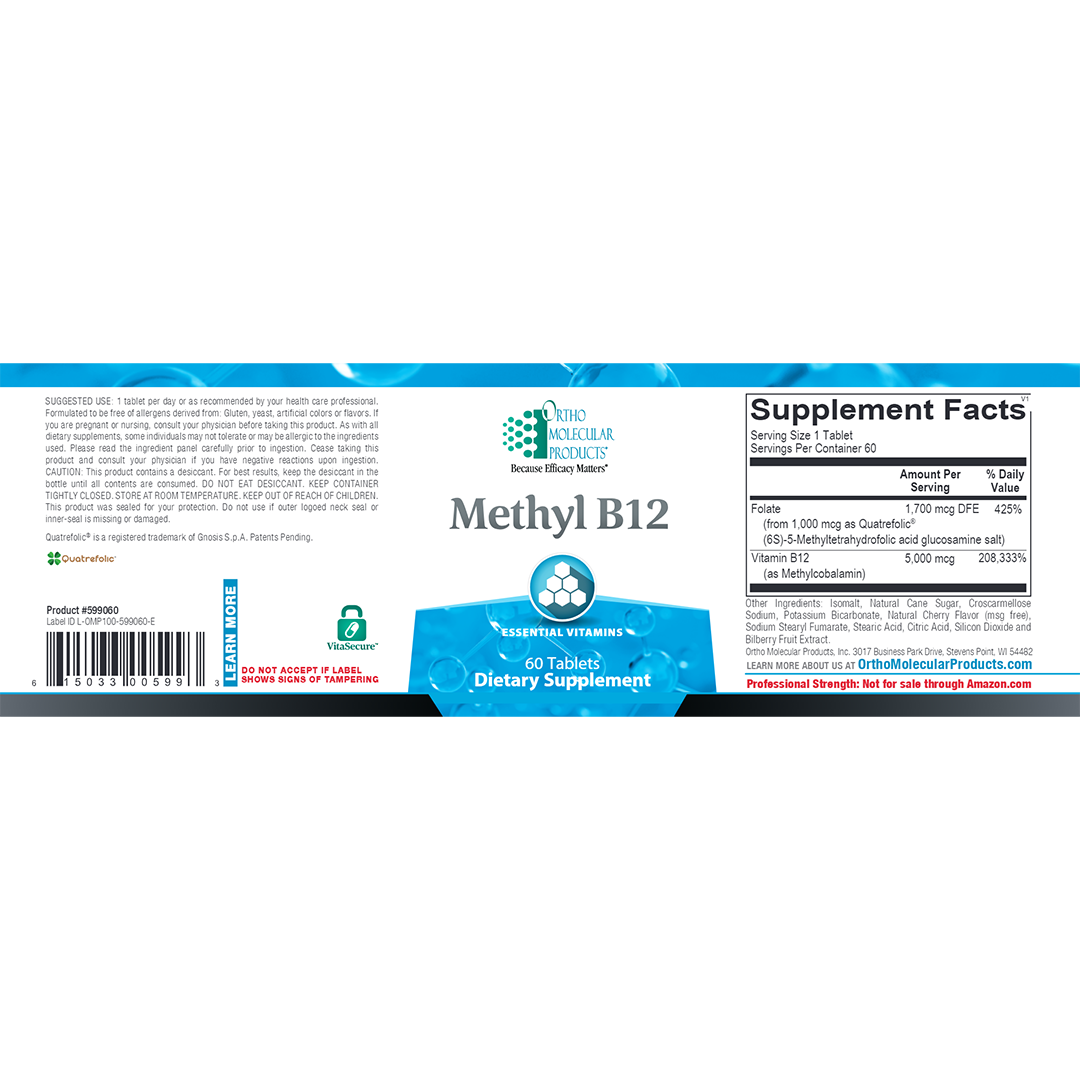 Ortho Molecular Methyl B12 Tablets