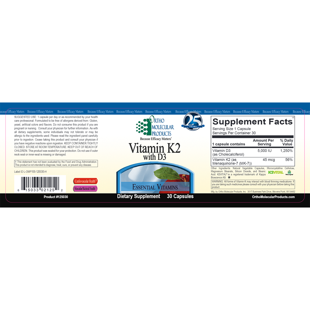 Ortho Molecular Vitamin K2 With D3